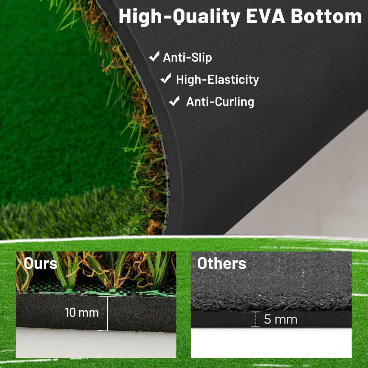 Tapis de putting Coast Golf - 3 trous - balles de golf et drapeaux inclus - 300 x 150 cm - vert