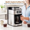 Cafetière Northix avec moulin à grains - 8 tasses - 1 L - Minuterie - Noir/Argent
