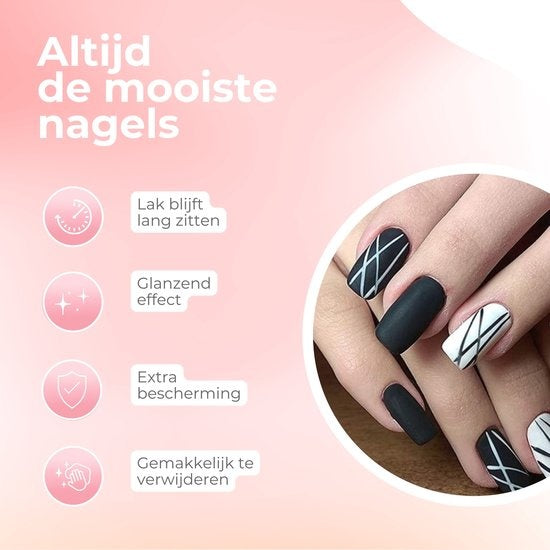 Moods Gellac - Matte Top Coat - Vernis à ongles - Gel Paint Starter Pack - Nails - Gel Paint Set - 15 ML