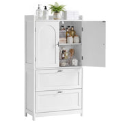 Meuble de salle de bains Yaheetech à 2 portes et 2 tiroirs, 60 x 30 x 115 cm, blanc