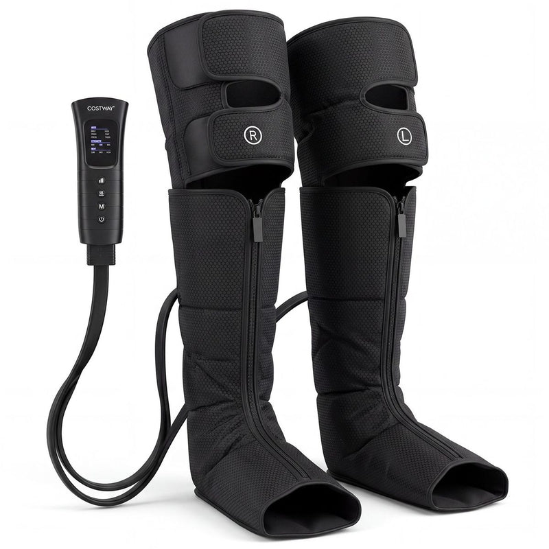 Appareil de massage des jambes Coast - chaleur et compression - 6 modes de massage - noir