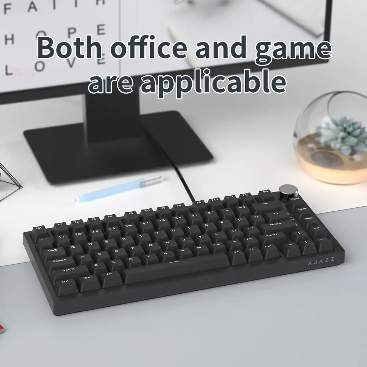 Clavier mécanique AJAZZ AK820 - 75 % - QWERTY américain - Noir
