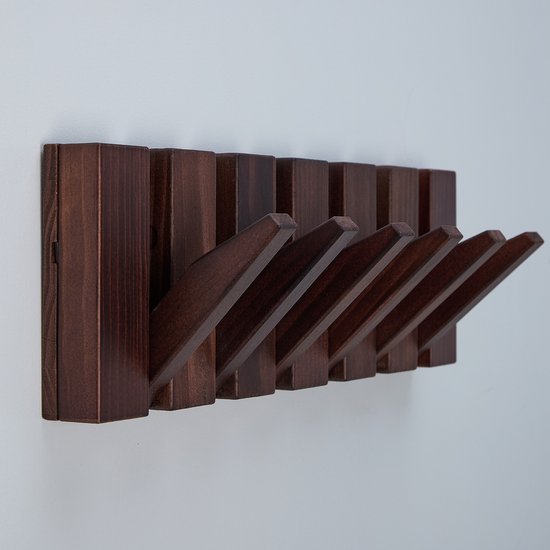 Urban State Porte-manteau Piano - bois foncé - porte-manteau mural - 6 crochets - porte-manteau suspendu - finition noyer