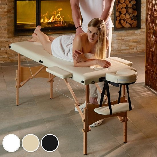 Table de massage mobile - revêtement 5cm - 2 Zones + sac de transport noir