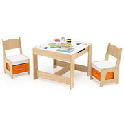 Ensemble table et chaises pour enfants Coast - Table d'activités en bois - Plateau réversible - Couleur naturelle