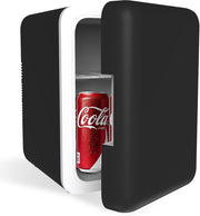 Mini réfrigérateur 5L - Réfrigérateur soins et maquillage - Alimentation et boissons - Organisateur - 12V & 230V - Froid et chaud - Compact - Noir