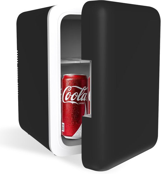 Mini réfrigérateur 5L - Réfrigérateur soins et maquillage - Alimentation et boissons - Organisateur - 12V & 230V - Froid et chaud - Compact - Noir