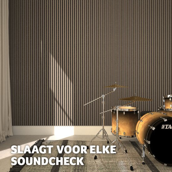 tectake® Jeu de 2 panneaux acoustiques Sonic Wall - Panneau acoustique - Atténuation du son - Dimensions par panneau (LxLxH) : env. 120x60x2,1cm - Diverses couleurs - Chêne foncé