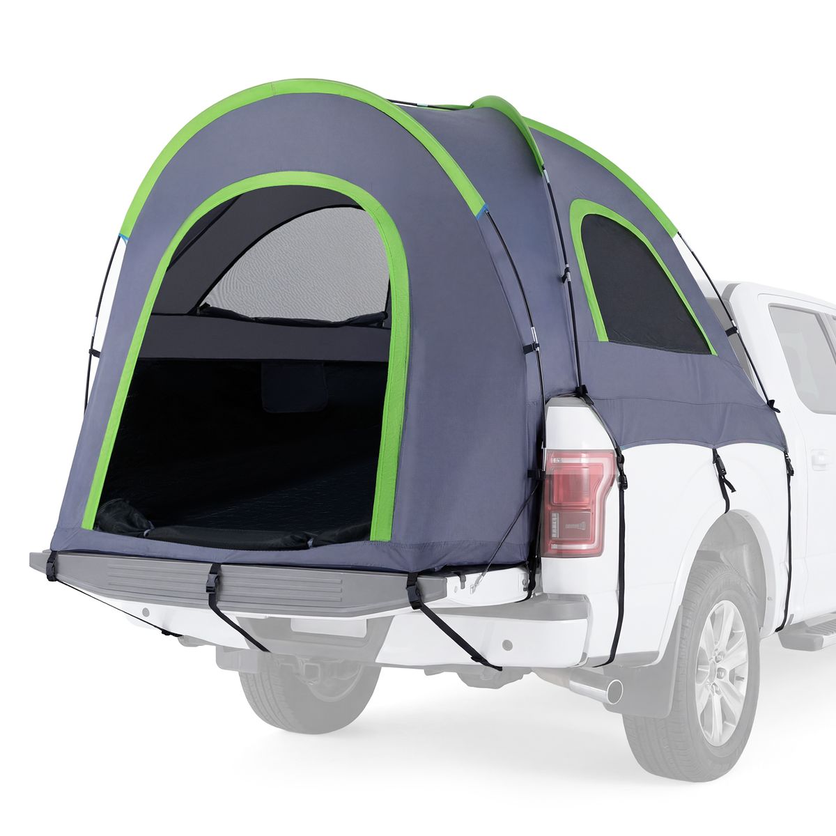 Tente arrière pour pick-up Coast - pour 4 personnes - housse de pluie amovible - verte et grise