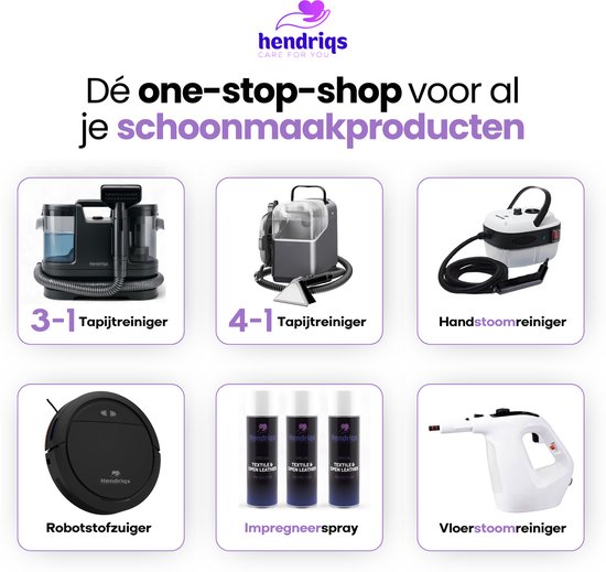 Nettoyeur vapeur 2-en-1 Hendriqs® 1500 W, 105 °C, pour sols et vitres - Serpillière électrique - Serpillière à vapeur - Nettoyeur vapeur à main - Steam Cleaner - Pour la cuisine, la salle de bains et le barbecue