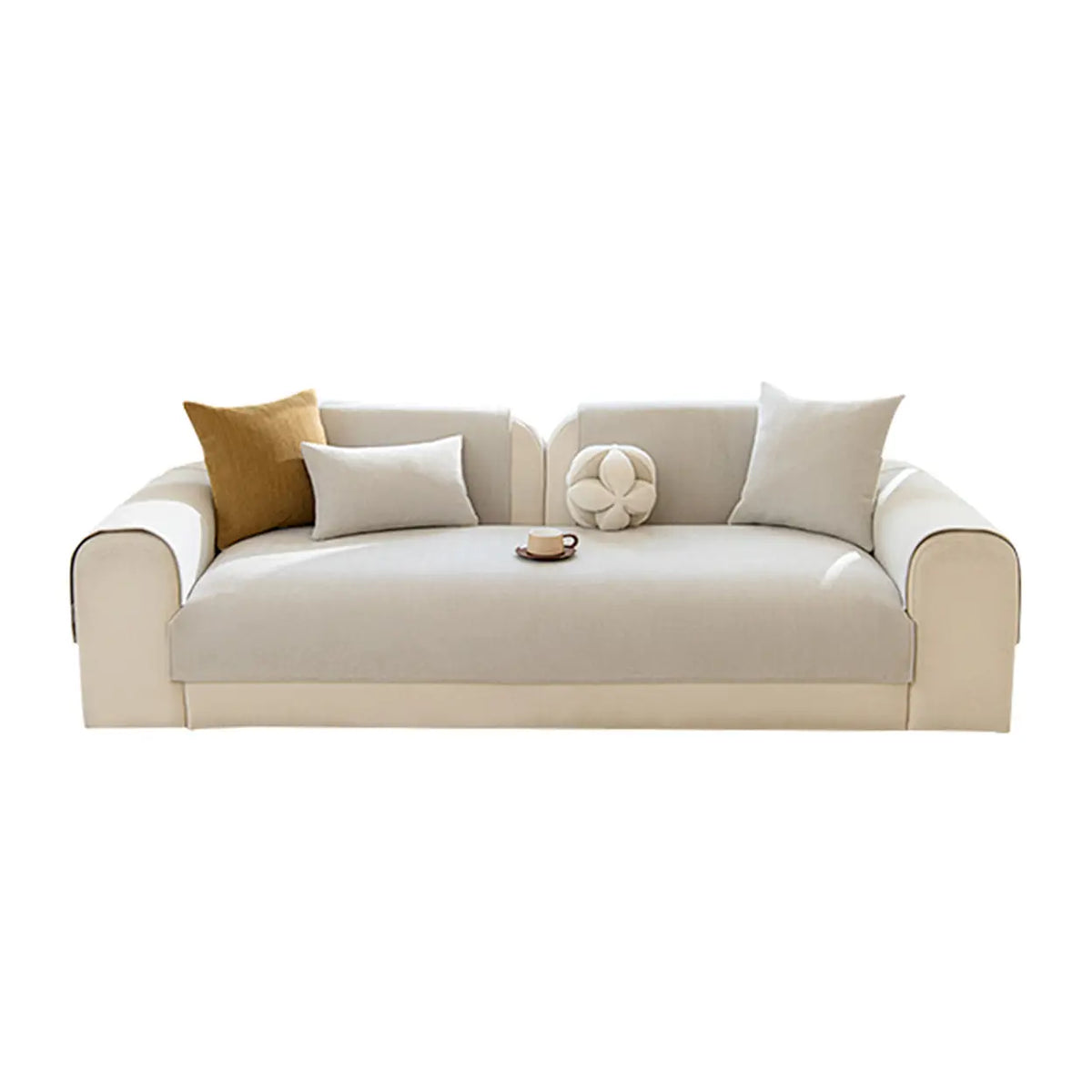 Housse de canapé Ochama pour accoudoir - antidérapante - beige - 70 × 90 cm