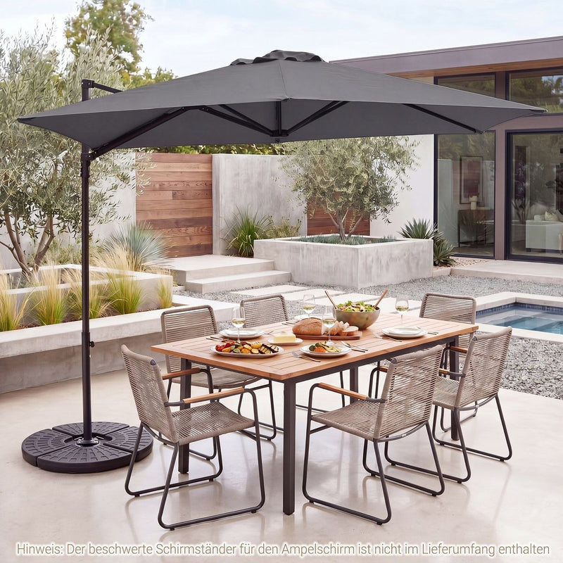 Parasol suédois Coast - pivotant à 360° - double toile - gris/beige - 290 cm