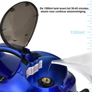 Nettoyeur vapeur Coast - 19 accessoires - 2 000 W - grand réservoir - bleu