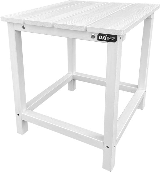 Table d'appoint AXI Tess blanche – Petite table de jardin en bois – Carrée – 40,5 x 40,5 x 46 cm – Bois de pruche 100 % certifié FSC – Pour le jardin, la terrasse et le balcon