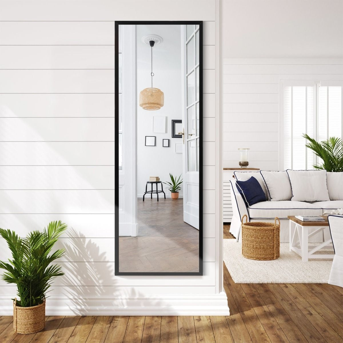Miroir mural Coast - Réglable en hauteur - Noir - 107cm x 36,5cm