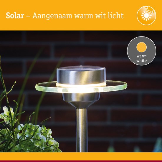 Spots de jardin solaires à LED Ufo IP44 3000K en acier inoxydable, lumière vive