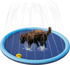 Tapis d'arrosage pour chiens Yaheetech 170 cm – pliable, antidérapant, bleu