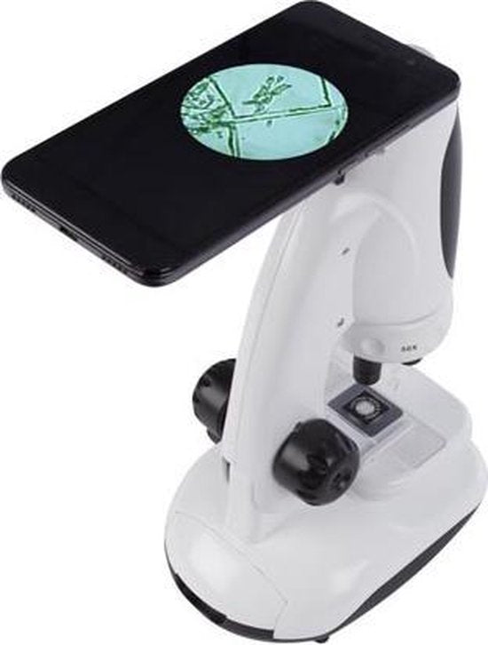 Microscope Velleman pour smartphone, grossissement 50 - 400x, mise au point réglable, avec LED réfléchissante, idéal pour l'examen des plantes, des minéraux, des insectes, etc.
