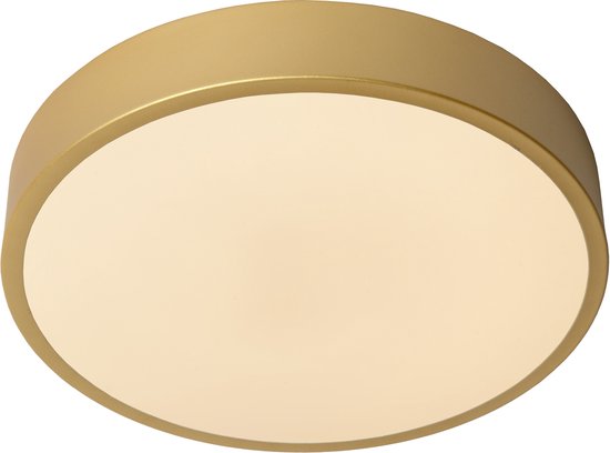 Lucide UNAR - Plafonnier - Ø 30 cm - LED 3 StepDim (mémoire) - 1x18 W 2700 K - Or mat / Laiton