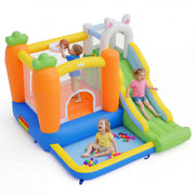 Château gonflable Coast - avec toboggan et piscine à balles - panier de basket et mur d'escalade - multicolore 280 x 245 x 193 cm