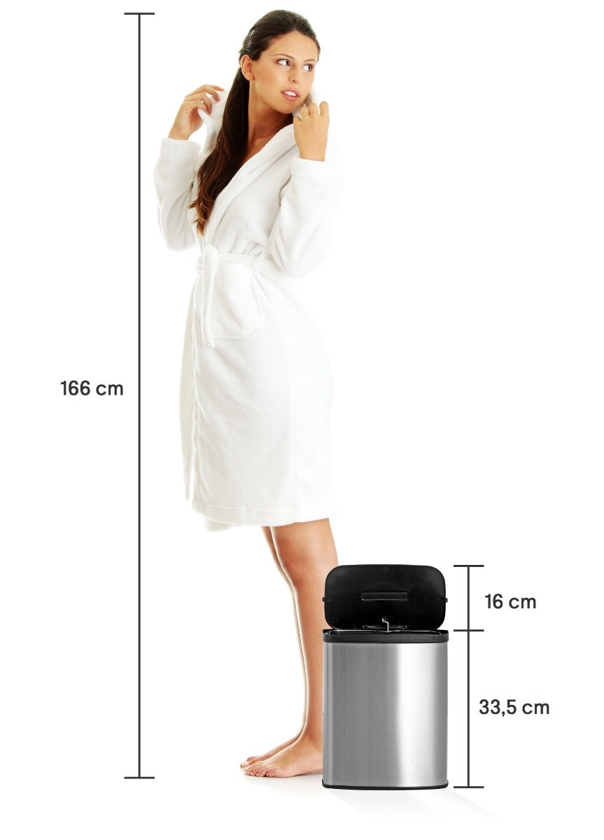 Poubelle avec capteur - Homra IXXA - 8 litres - Acier inoxydable - Couvercle automatique