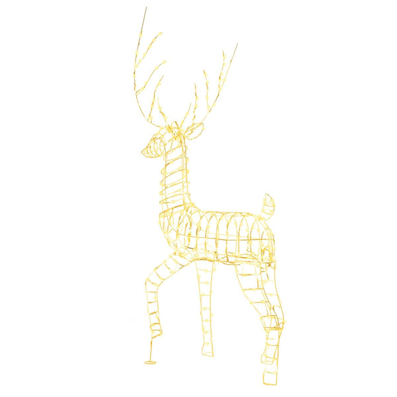 Coast LED Reindeer Large Illuminated Christmas Decoration 186 cm - 300 Warm White LED Lights - White - 95 x 77 x 186 cm