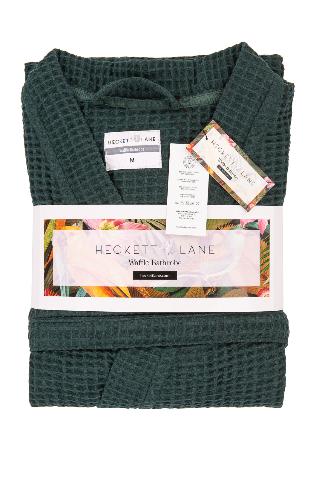 Peignoir gaufré vert militaire - 65 % de coton recyclé - 450 g/m² - Unisexe