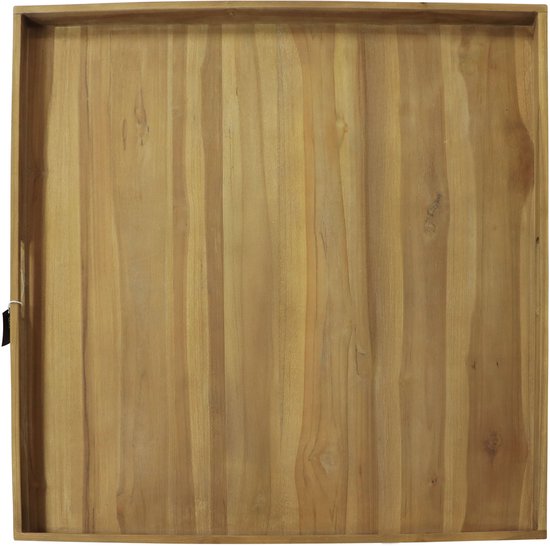 Plateau AXI Bayu en teck – 60 x 60 x 5 cm – Plateau carré – Teck – Pour verres et décoration de table – Pour l'intérieur et l'extérieur