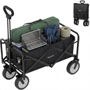 Chariot pliable LifeGoods - 94 L - Capacité de charge de 70 kg - 90 x 50 x 58 cm - Roues pivotantes - Chariot pliable avec housse lavable - Noir
