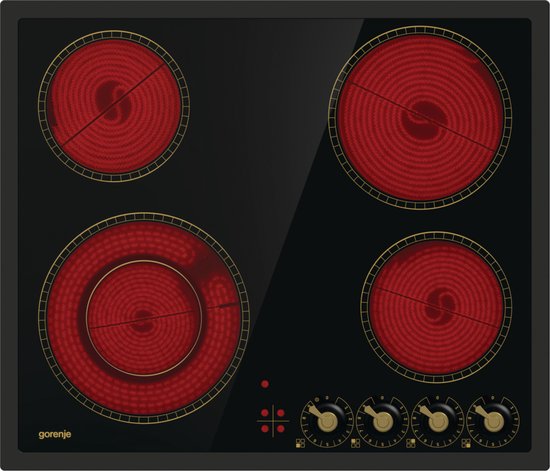 Gorenje EC642CLB Anthracite, Noir, plaque de cuisson encastrable en vitrocéramique, 4 zones
