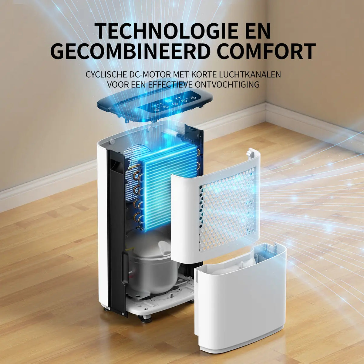 Déshumidificateur ELECCI 12 l/jour - réservoir d'eau de 3,8 l - R290