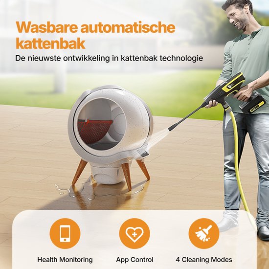 HoneyGuardian Litière Automatique XXL - Litière autonettoyante - Litière électrique - Résistante à l'eau et lavable - avec application - Tapis de litière pour chat et 40 sacs de ramassage inclus.