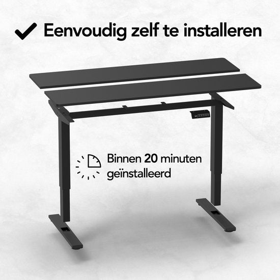 Bureau assis-debout Infinity Goods à réglage électrique - 140 x 60 cm - Fonction mémoire - Noir