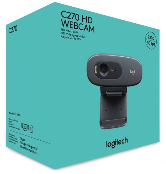 Logitech C270 - Webcam HD 720p - 3 Mpx - Gris