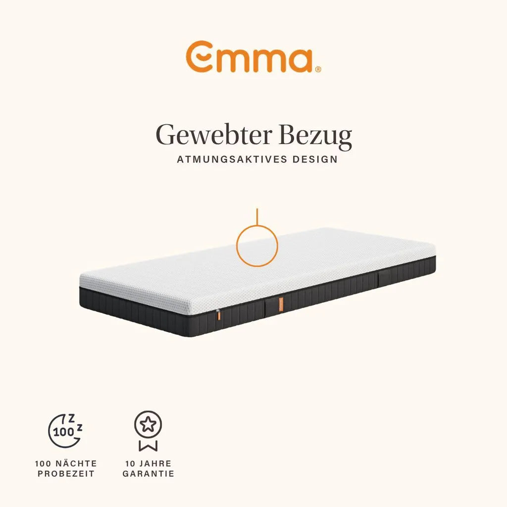 Matelas Emma Express - 180 x 200 cm - 18 cm d'épaisseur - 7 zones - Fermeté moyenne - Hybride - Blanc