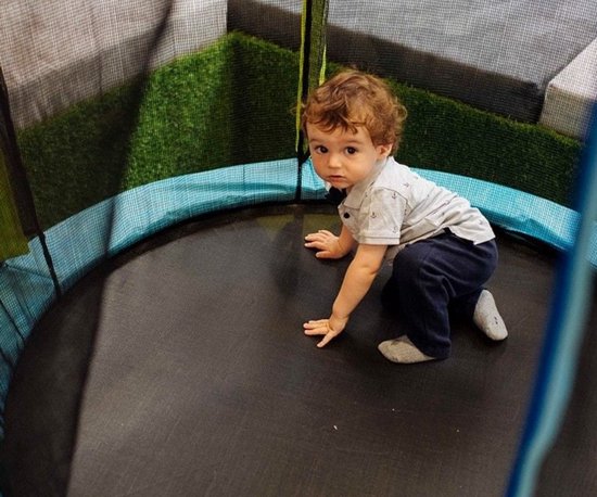 Hudora 65711 - Trampoline pour enfants avec filet de sécurité - 140 cm - Résistant à l'eau et aux UV - Cadre robuste