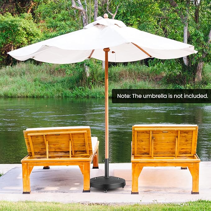 Base de parasol Coast sur roues - Pour mâts de parasol 38/48MM - 24Kg - 52 x 41,5cm