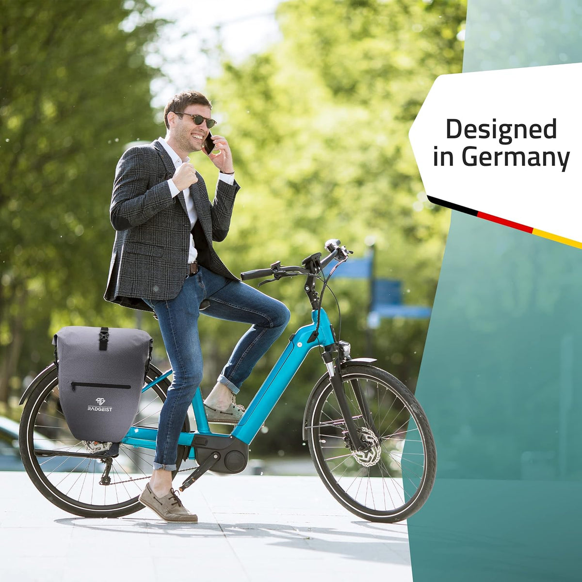 RADGEIST sacoche de vélo pour porte-bagages - 2X sacoche pour porte-bagages - sac à bagages étanche et sac à bandoulière - sacoche de vélo avec réflecteurs
