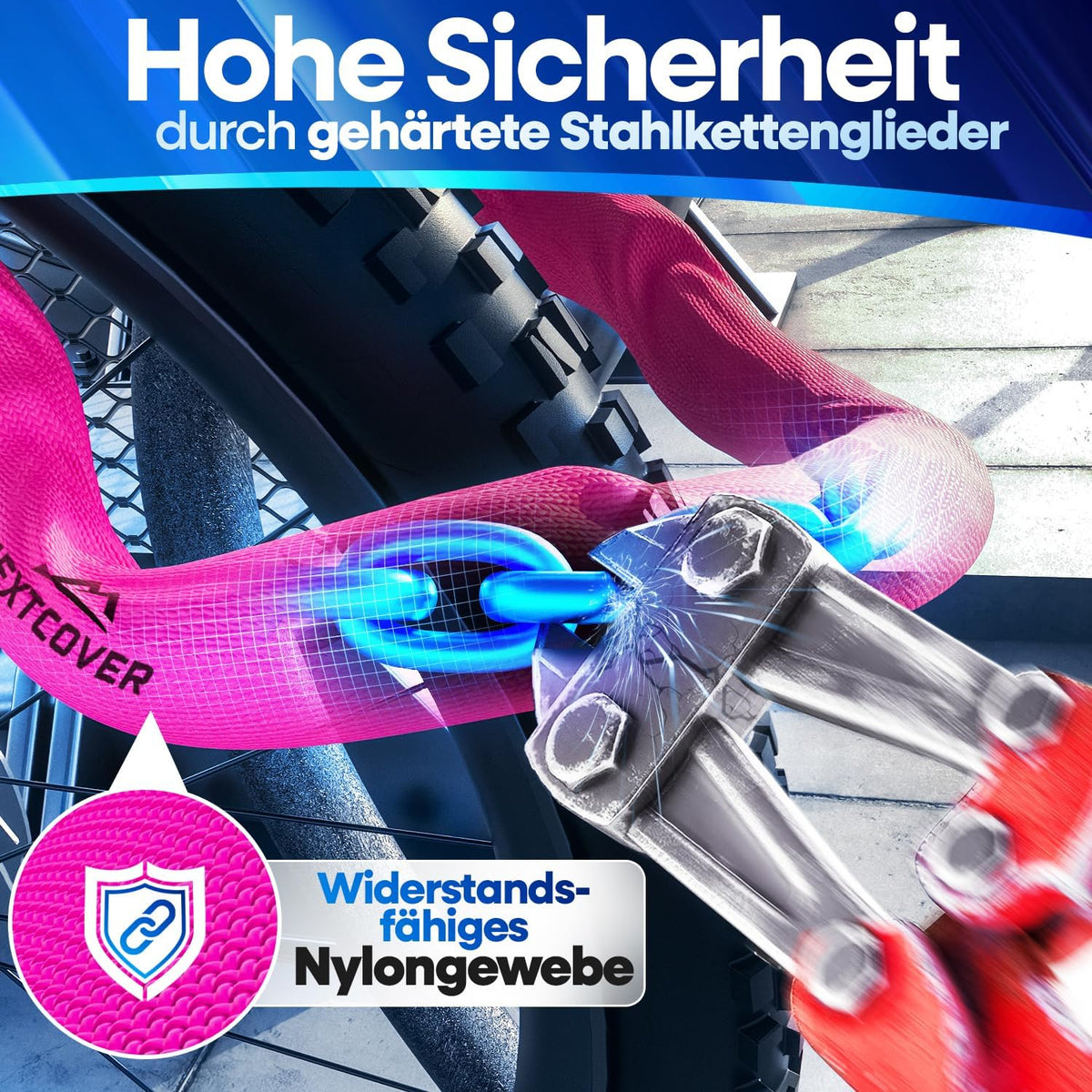 NEXTCOVER® Cadenas pour vélo LockOne avec clé - haute sécurité - robuste et durable - 3 clés