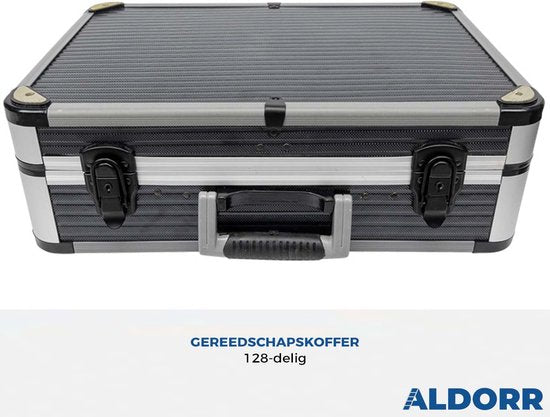 ALDORR Tools - 89 - Jeu d'outils en coffret - Boîte à outils - Coffret d'outils complet - Trousse à outils - Jeu de tournevis - Aluminium - Outils à main - Outils de base - Avec clé dynamométrique à cliquet - Cadeau pour homme - Cadeau de pendaison de cré