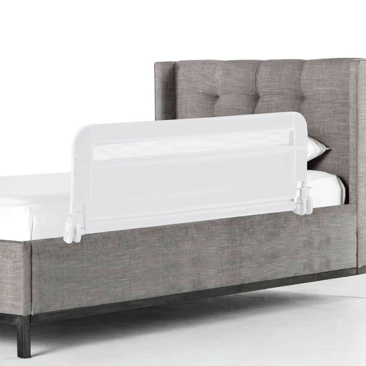 Barrière de lit Coast pour tout-petits - modèle pliable - housse amovible et lavable - blanc - 100 cm
