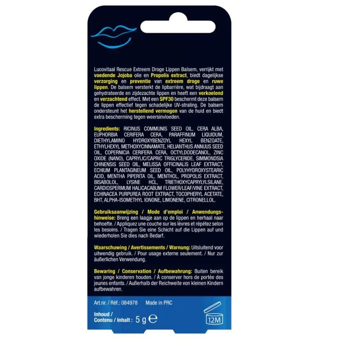 Baume à lèvres Lucovitaal pour les lèvres extrêmement sèches - 5 g
