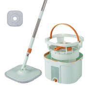 Kit de nettoyage et de seau Coast - Tête de balai à franges pivotante à 360° - Séparation de l'eau propre et de l'eau sale - Vert clair