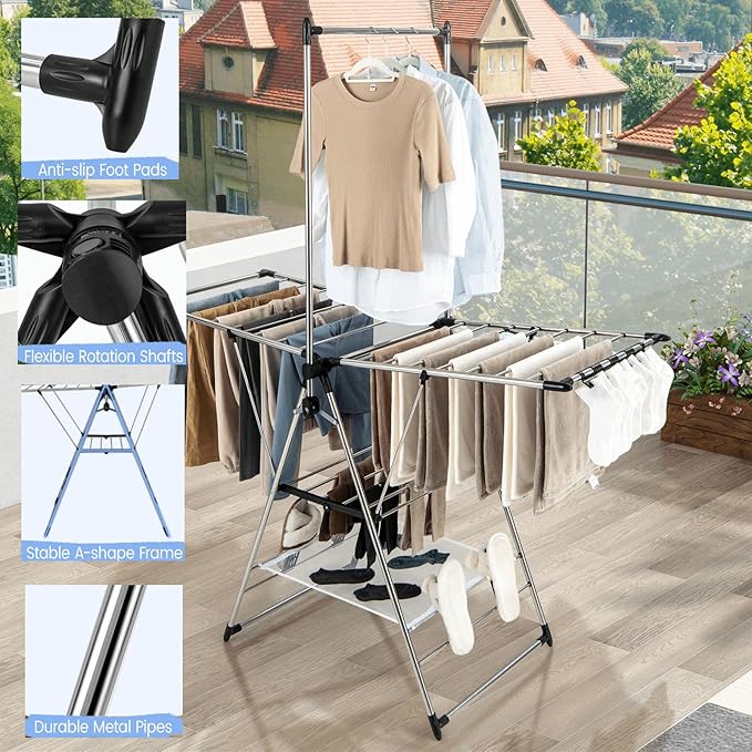 Portemanteau Coast - Réglable - Aluminium - 67 x 56 x 193 cm - Argenté