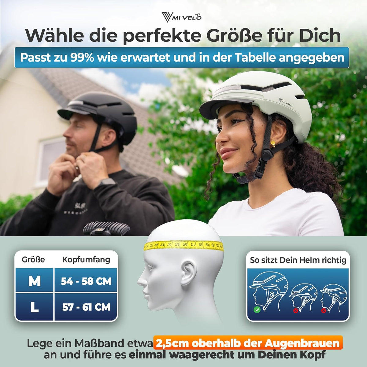 Mivelo Casque de vélo unisexe NOVA - Avec lumière - Certifié NTA jusqu'à 45km/h - Menthe - Taille L (57-61 cm)