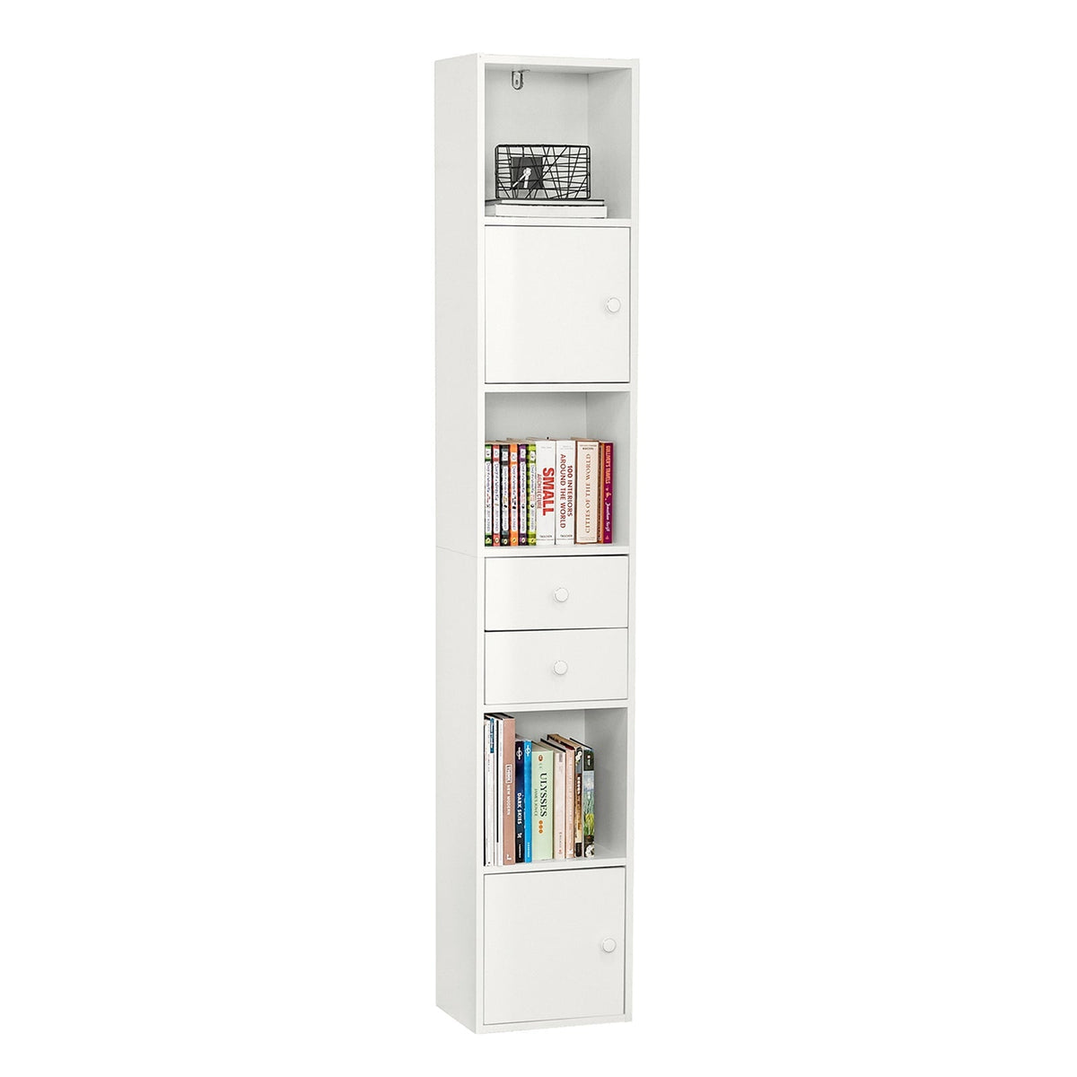 SoBuy Bibliothèque - Meuble à colonnes - Max. 40 kg - 33 x 42 x 188 cm - Blanc