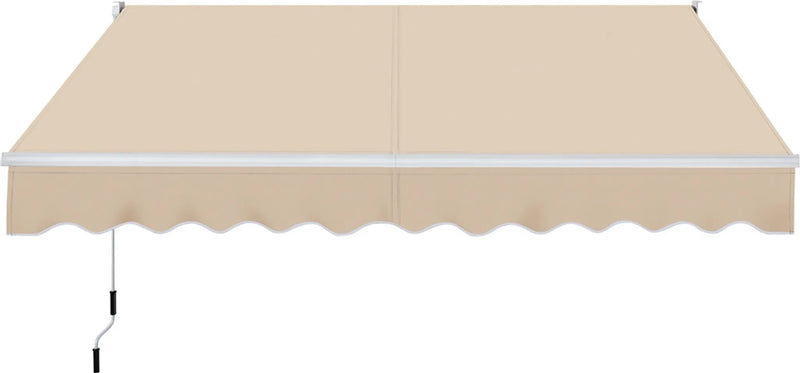 Yaheetech Parasol à pinces - 300 x 250 x 25 cm - Équipé d'une tige pendulaire manuelle et d'un angle réglable et d'un revêtement résistant aux UV - Pour balcon et terrasse - Polyester beige et métal