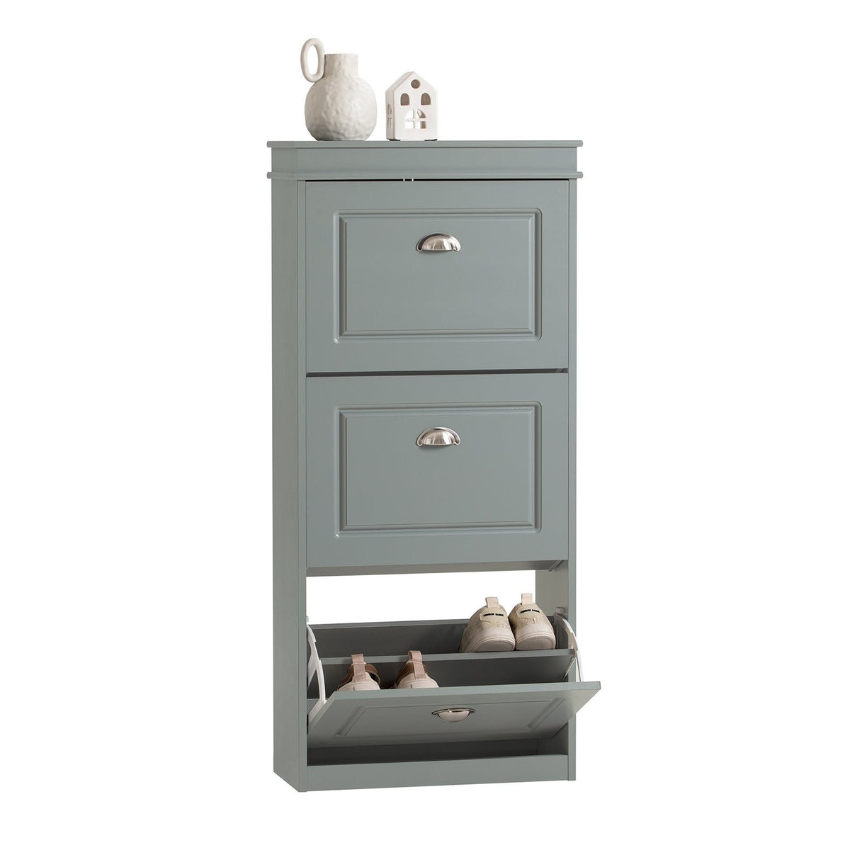 Rayon à chaussures SoBuy - 3 portes pliantes - 53 x 24 x 117 cm - Gris