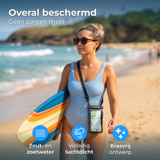 Étui étanche 2 en 1 pour téléphone Nuvance avec cordon - Universel jusqu'à 7 pouces - Étui Drybag - Double fermeture à clip
