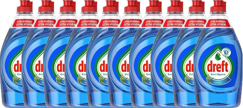 Dreft Extra Hygiène Liquide vaisselle à l'eucalyptus - 10 x 450 ml